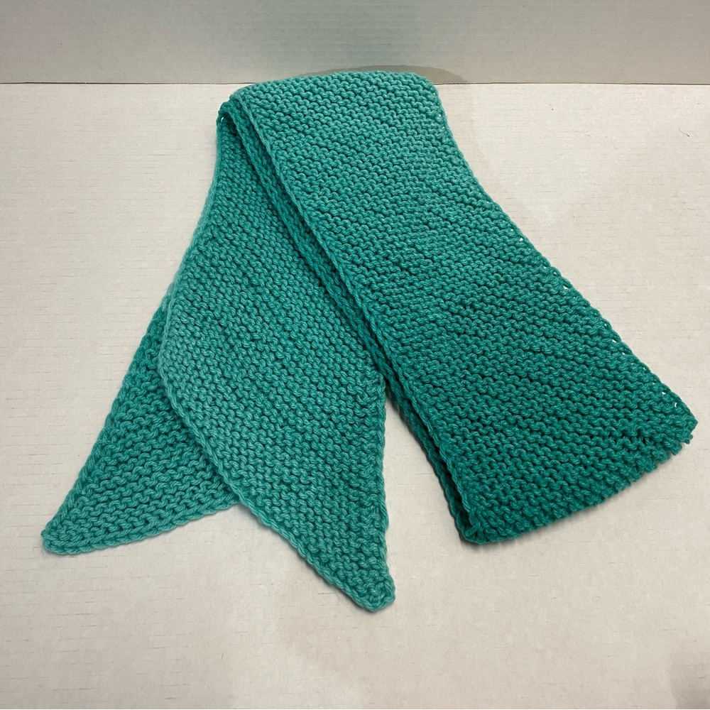 Knit scarf ombré teal blue